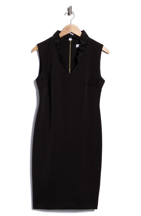Ruffle Trim Shift Dress