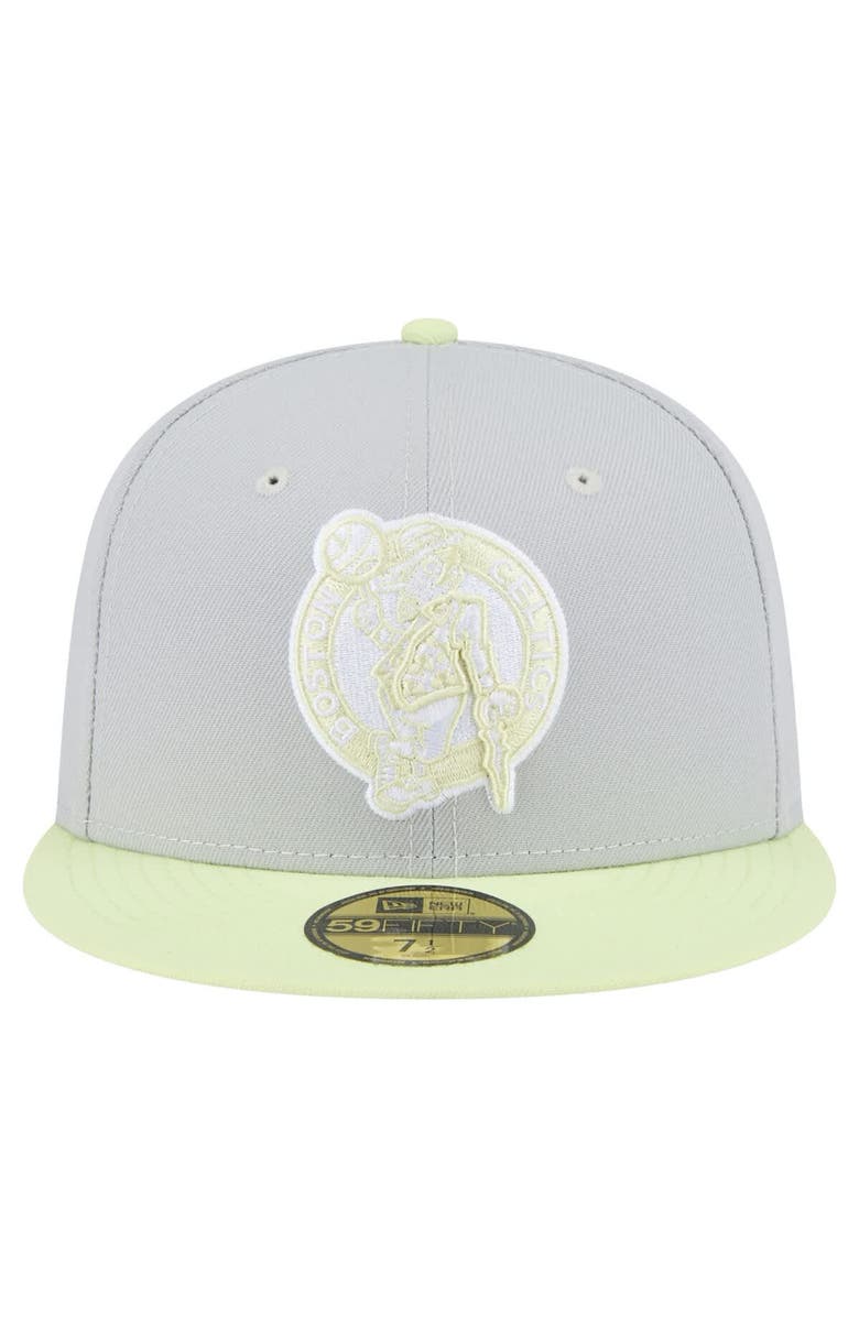 New Era Men's New Era Gray/Green Boston Celtics Color Pack 2-Tone 59FIFTY Fitted Hat, Alternate, color, Gray