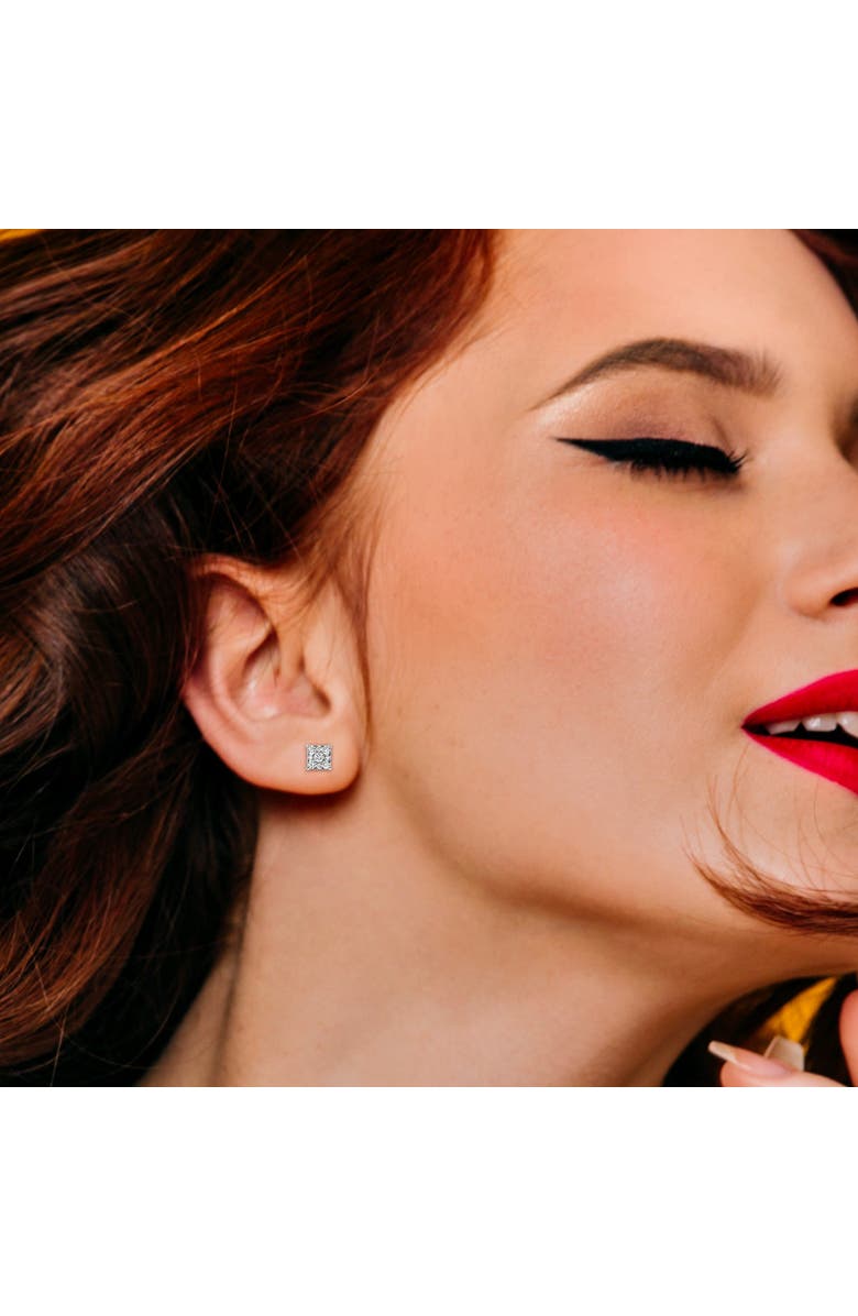 LuvMyJewelry Nova 14K White Gold Cluster Lab Grown Diamond Unisex Earrings - 0.5 Cts, Alternate, color, 14K White Gold