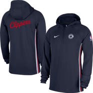 Nike Men's Nike  Navy LA Clippers Authentic On Court Zone Quarter-Zip Dri-FIT Hoodie Jacket
