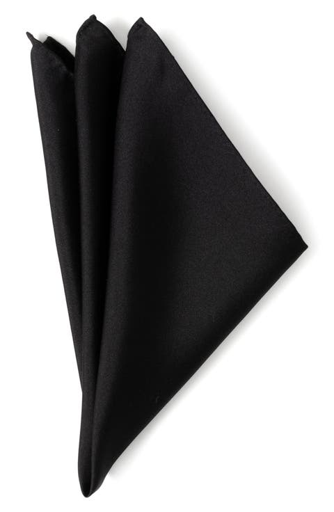 Black Silk Pocket Square