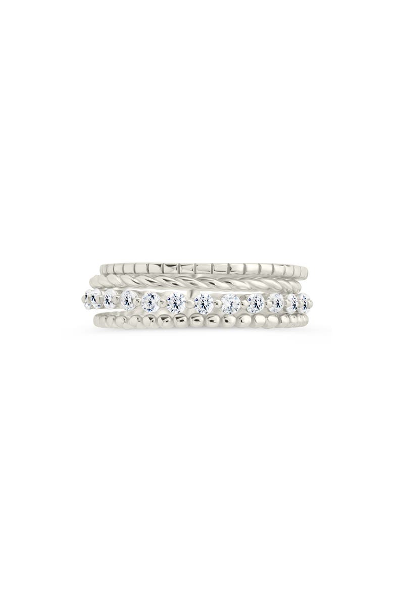 Cassidy Cubic Zirconia Stack Ring, Main, color, SILVER
