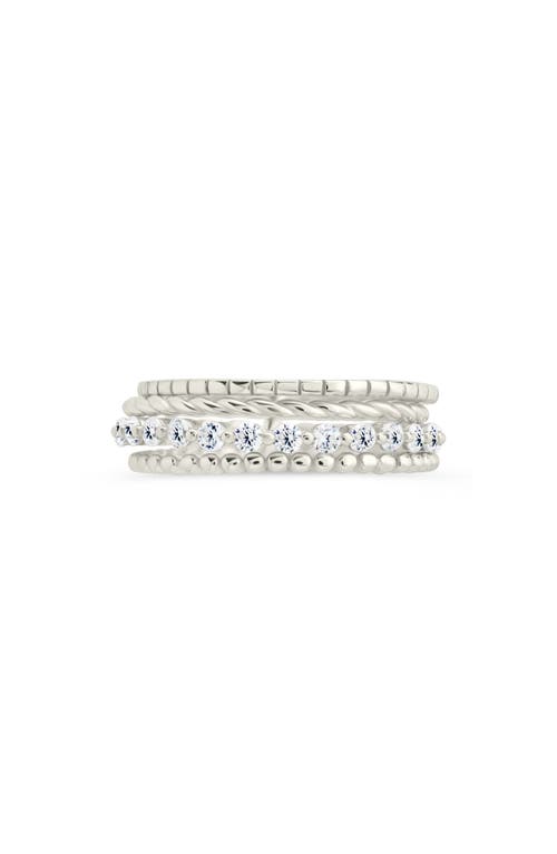 Sterling Forever Cassidy Cubic Zirconia Stack Ring In Metallic
