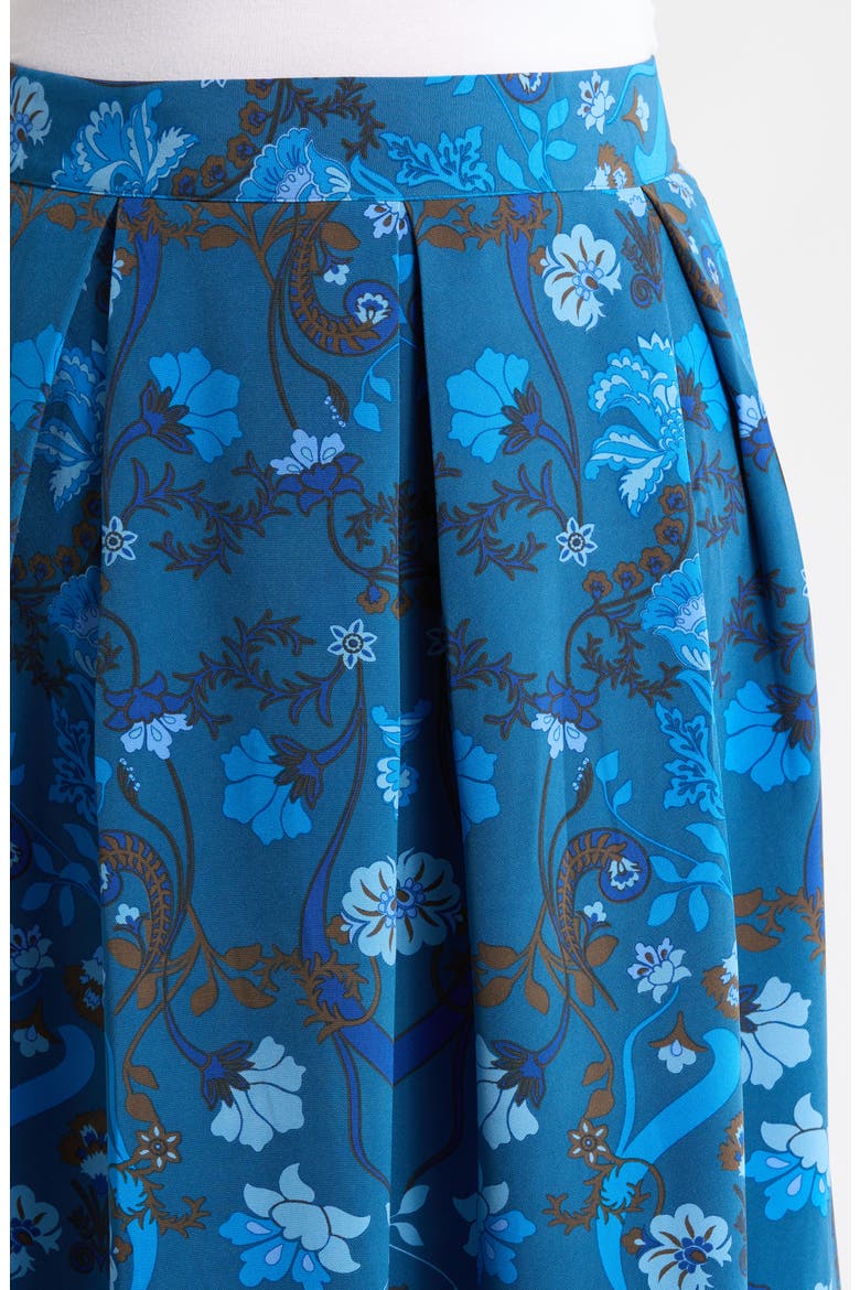 Palmate Pleated Midi Skirt, Alternate, color, TEAL-BLUE