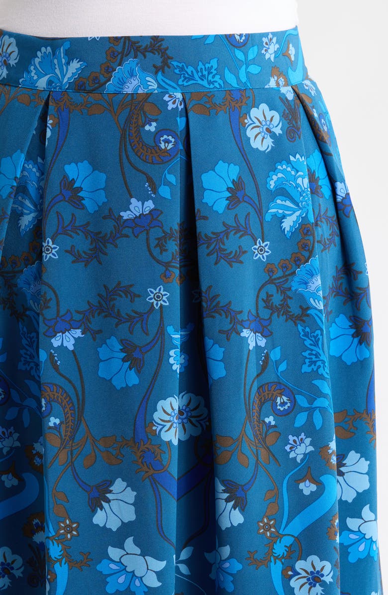 SUGARLIPS Palmate Pleated Midi Skirt, Alternate, color, Teal-Blue