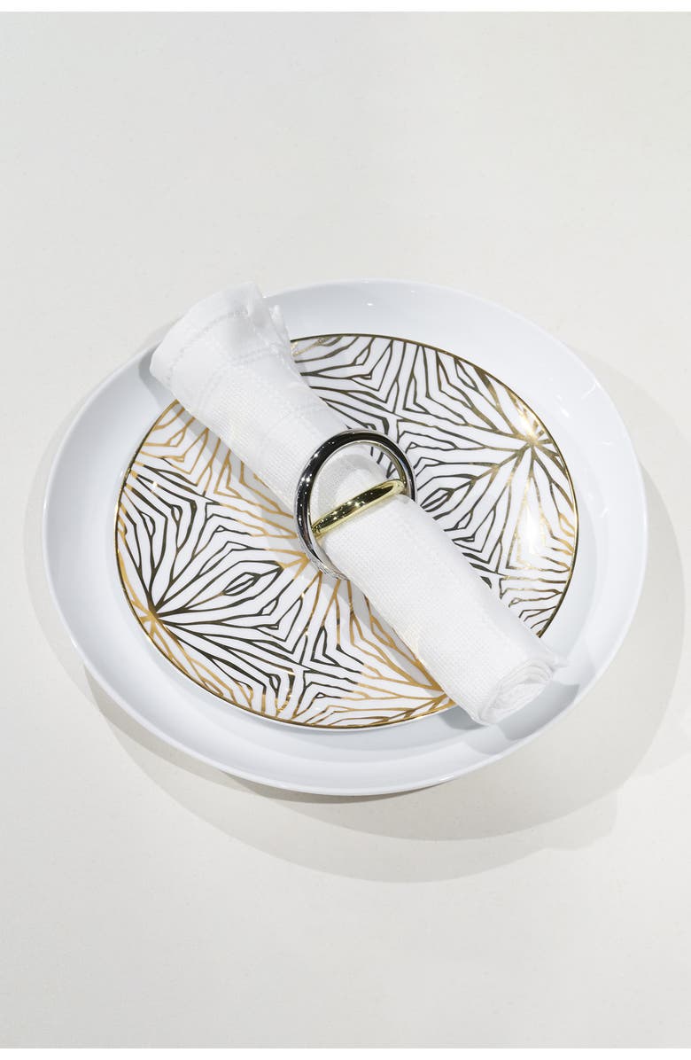 ANNA New York Set of 4 Mixed Metal Napkin Rings, Alternate, color, Silver And Gold