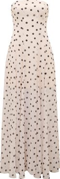 Ever New Kimora Dot Print Strapless Maxi Dress