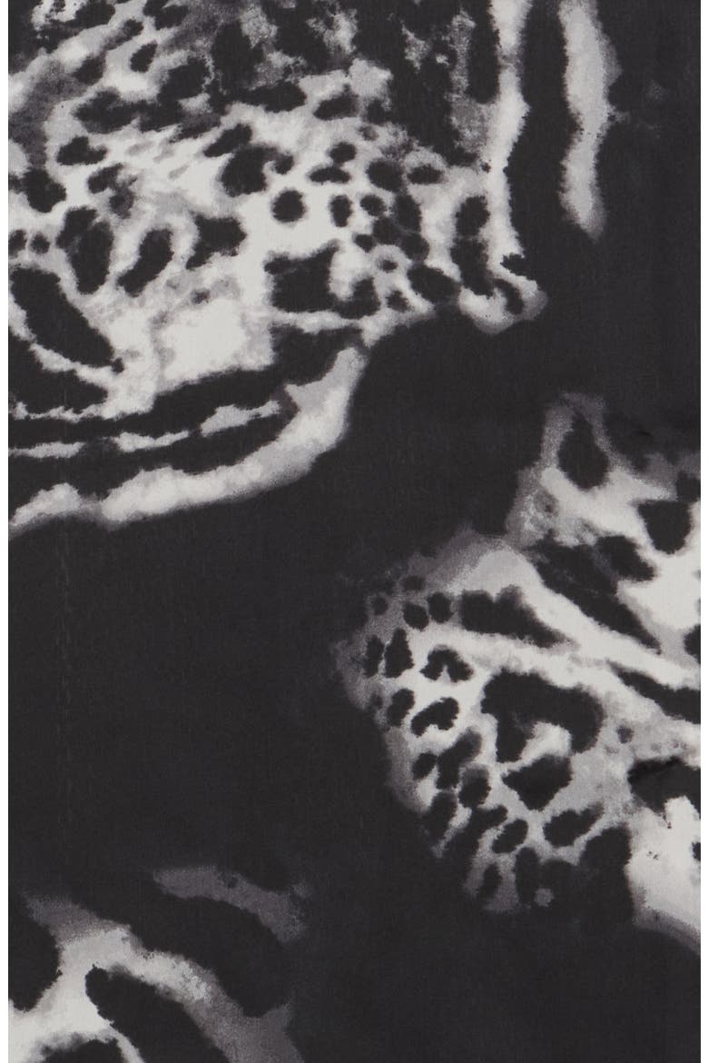 Ombre Animal Print Square Scarf, Alternate, color, BLACK