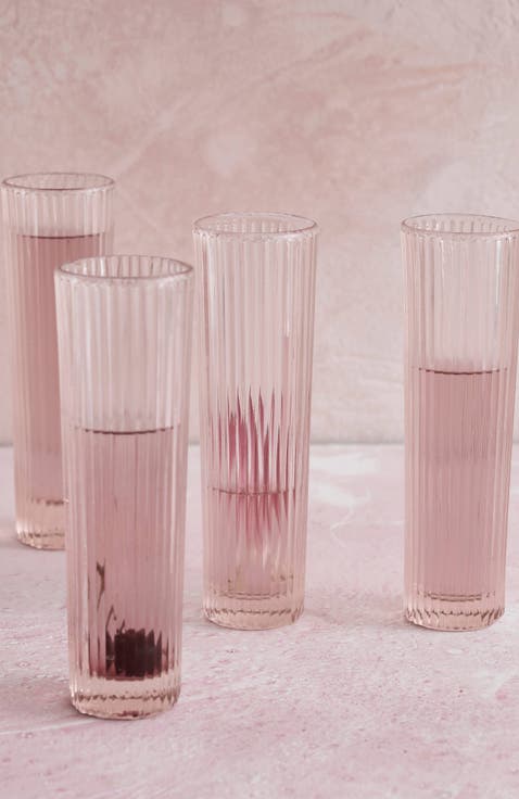 Pink Champagne Glasses - Set of 4