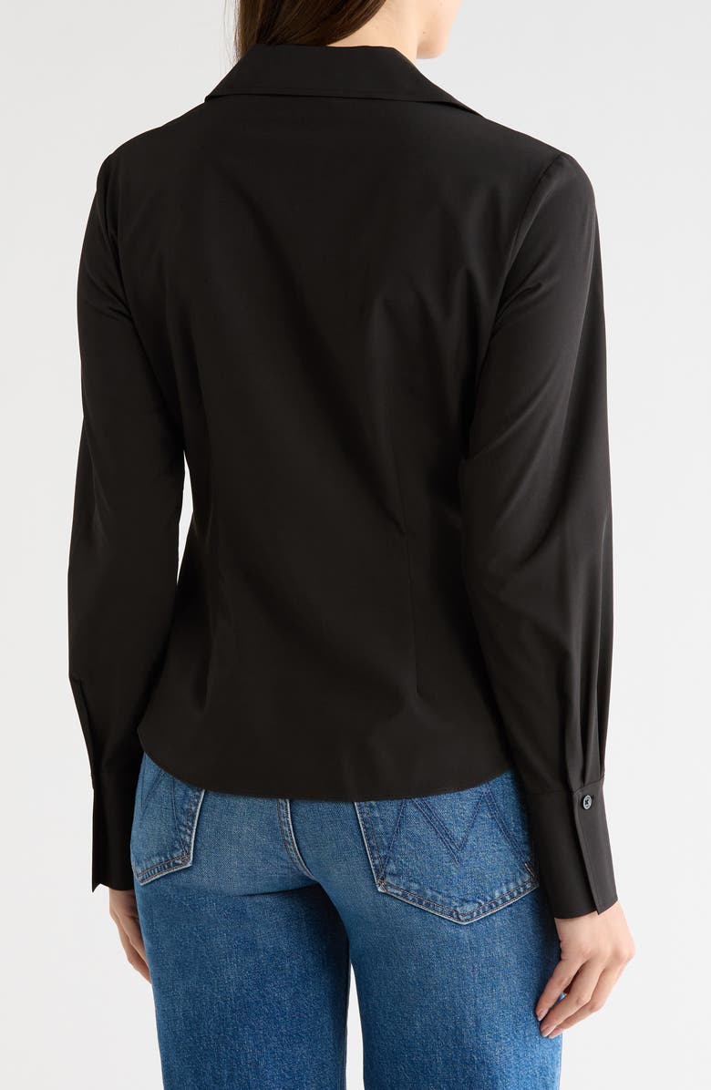 DKNY Everyday Stretch Long Sleeve Button-Up Shirt, Alternate, color, Black