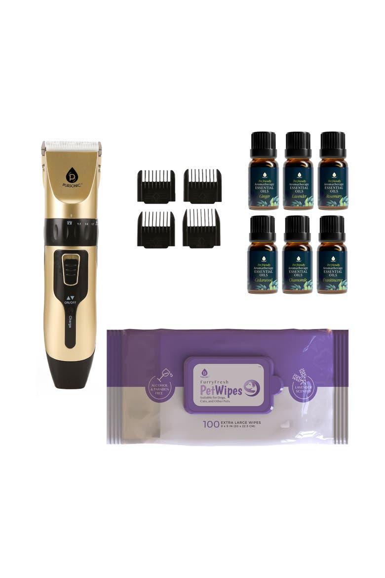 Pet Trimmer, 6 Oils & Lavender Wipes Set, Main, color, Multicolor