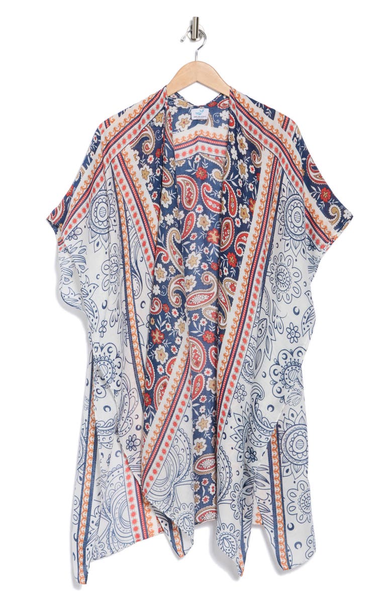 SAVE THE OCEAN Print Ruana Wrap, Alternate, color, 