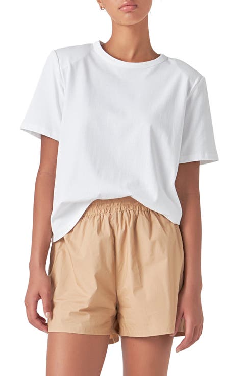 Power Shoulder Cotton T-Shirt