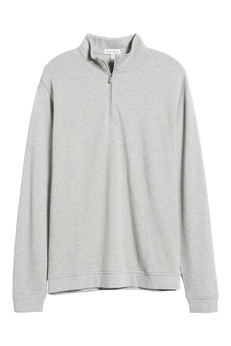 Comfort Interlock Quarter Zip Pullover, Alternate, color, LIGHT GREY