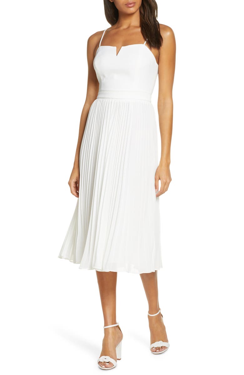 Adelyn Rae Charli Pleated Midi Dress, Main, color, 