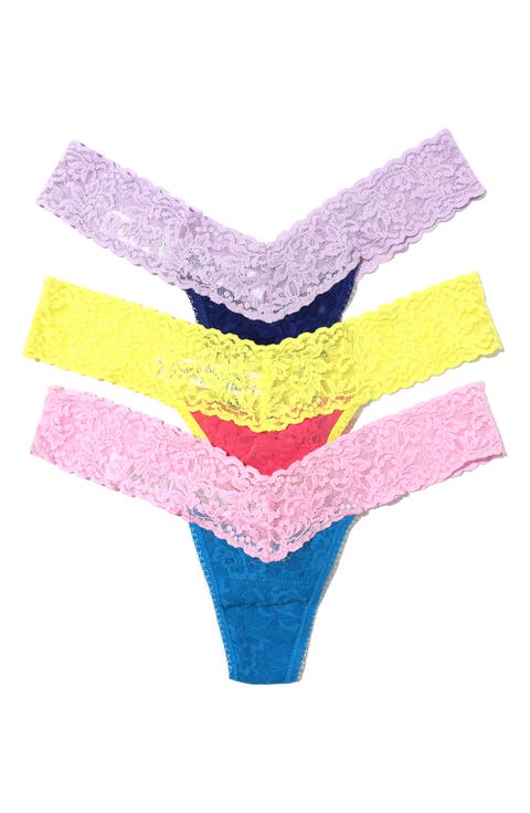 Low Rise Lace Thong - Pack of 3