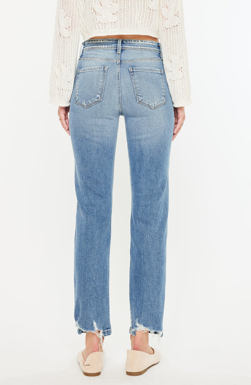 Kancan Premier Ellie Premier High Rise Straight Jeans In Medium Wash