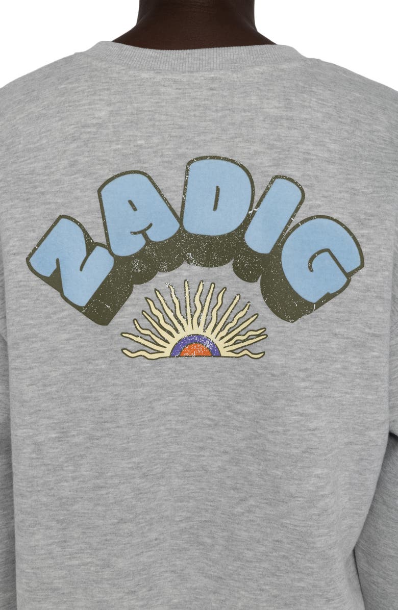 Zadig & Voltaire Olive Graphic Cotton Blend Sweatshirt, Alternate, color, Gris Chine Clai