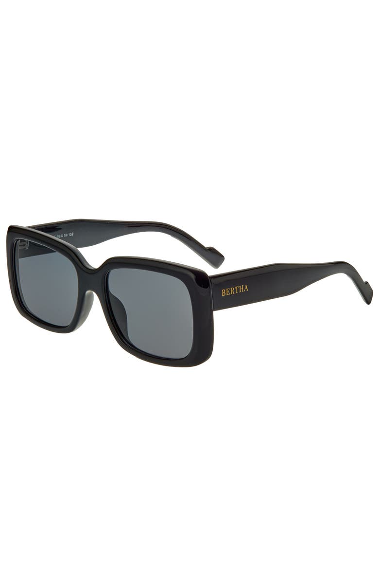 BERTHA Wendy Polarized Sunglasses, Main, color, Black/Black