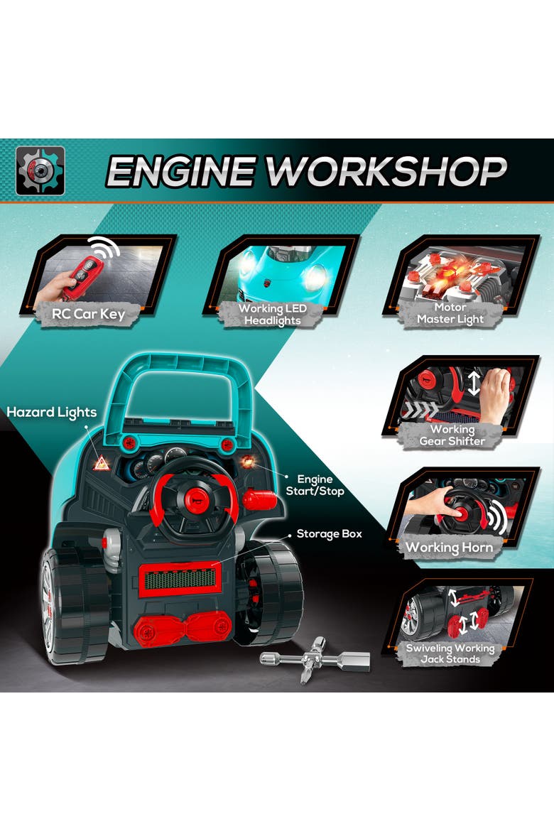 Mechanic Kids Truck Engine Toy Set, Alternate, color, Teal