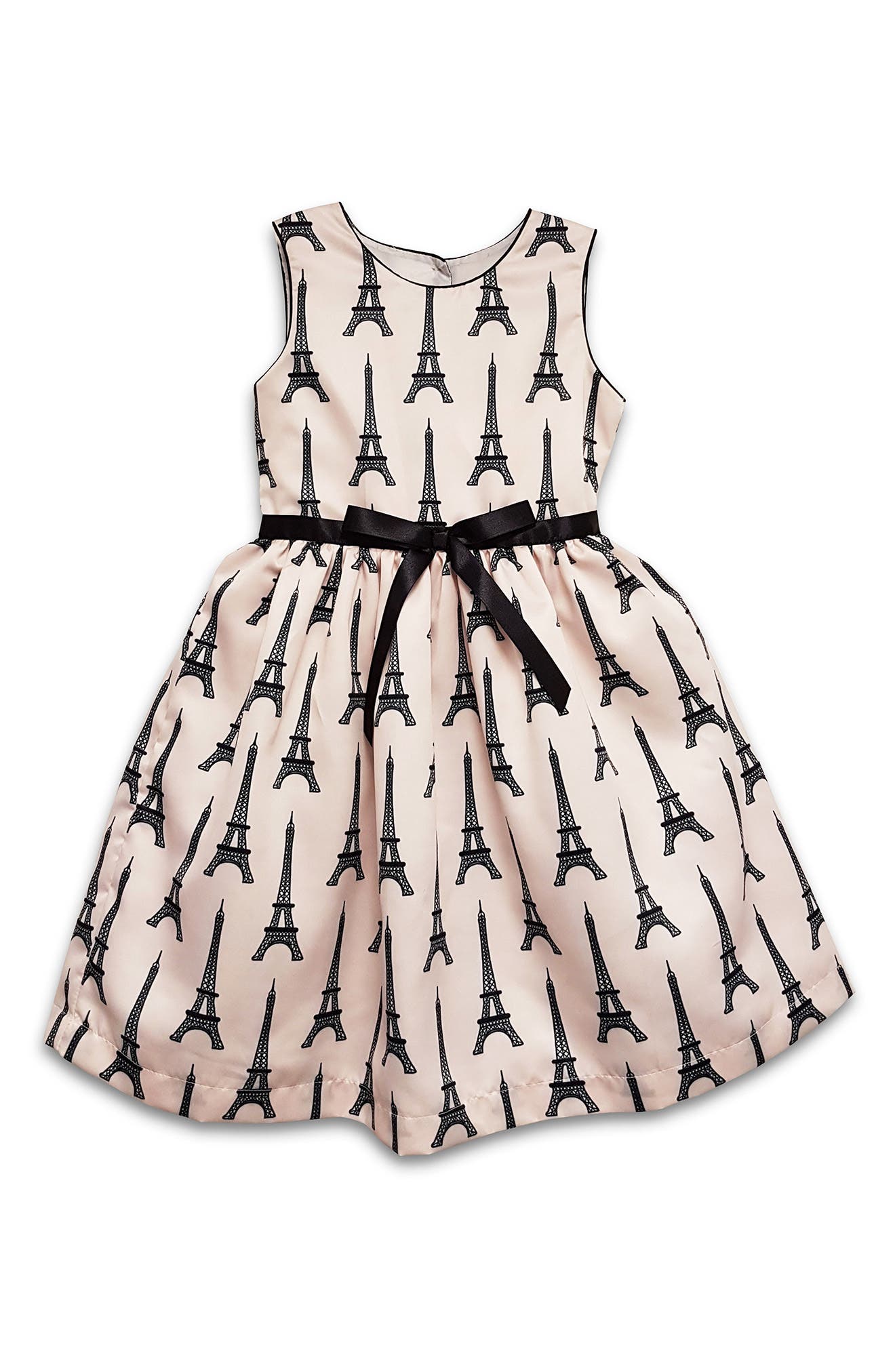 JOE-ELLA Kids' Eiffel Tower Long Sleeve Dress