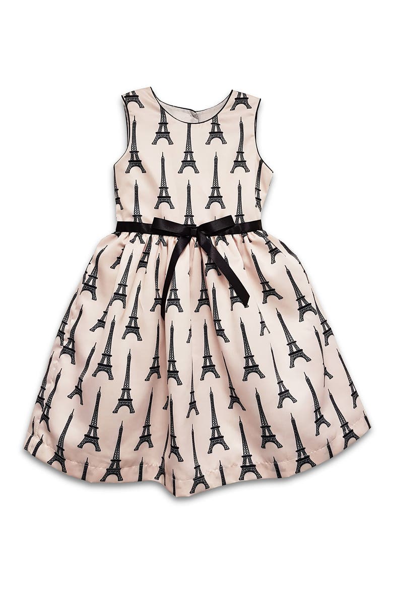 Kids' Eiffel Tower Long Sleeve Dress, Main, color, PINK