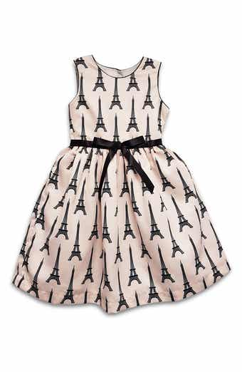 JOE-ELLA Kids' Eiffel Tower Long Sleeve Dress