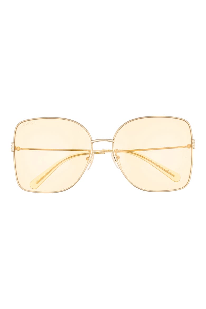 62mm Oversize Gradient Square Sunglasses, Main, color, GOLD GOLD ORANGE