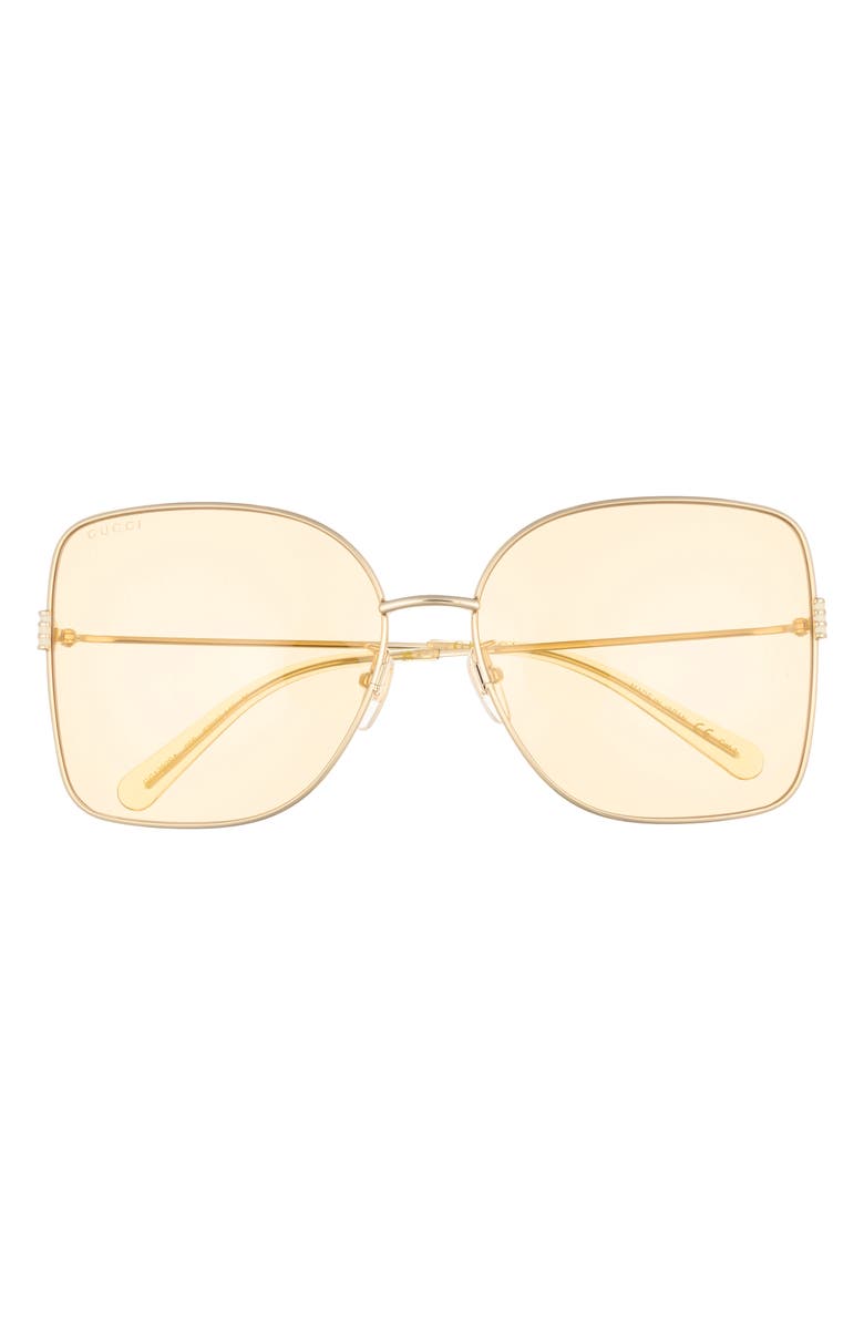 Gucci 62mm Oversize Gradient Square Sunglasses, Main, color, Gold Gold Orange