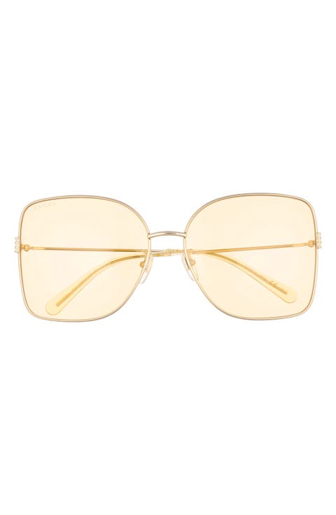 62mm Oversize Gradient Square Sunglasses