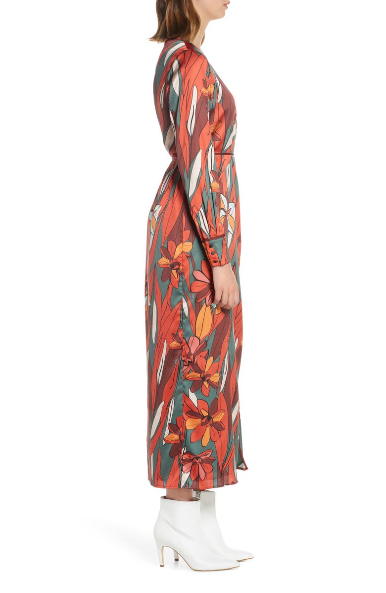 Forest Lily Floral Wrap Maxi Dress, Alternate, color, 