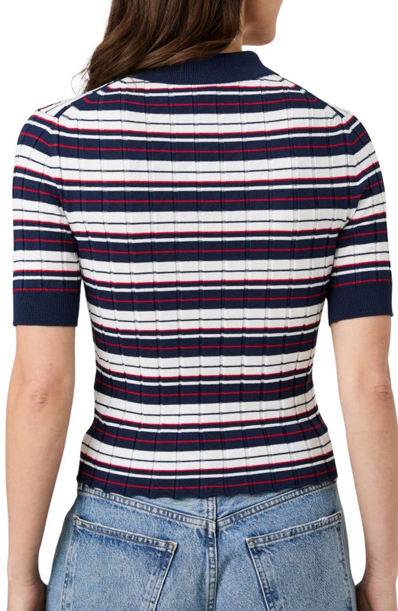 French Connection Stripe Rib Polo Shirt, Alternate, color, Multi Stripe