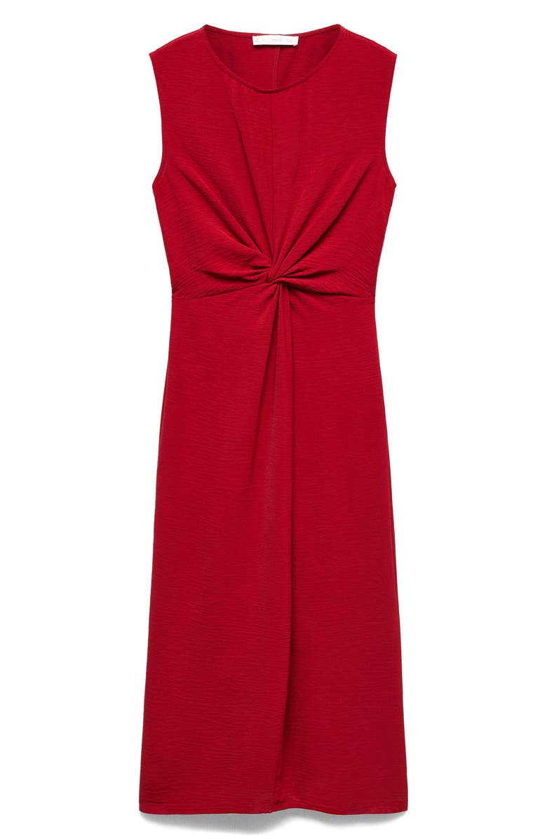 MANGO Knot Front Sleeveless Midi Dress, Alternate, color, 
