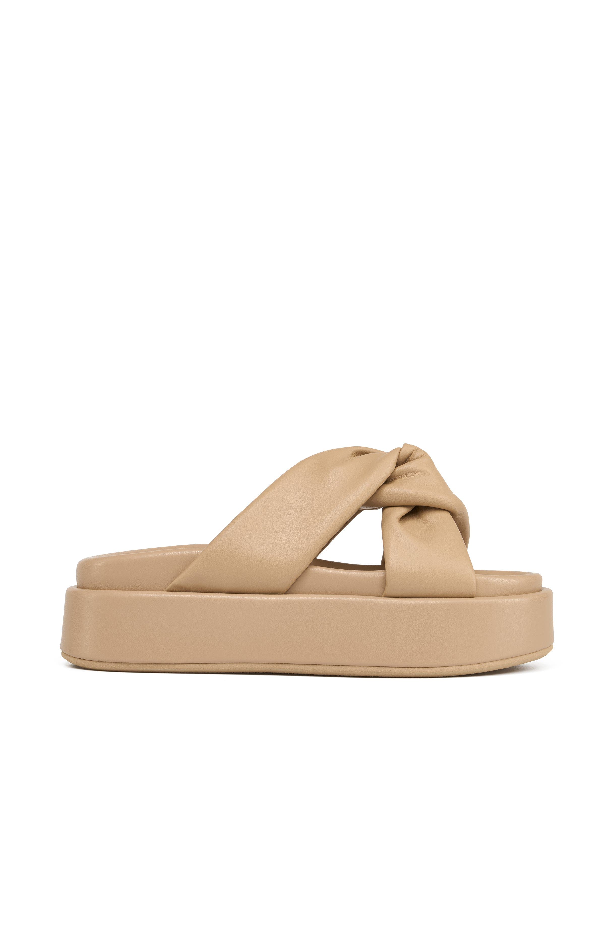Yvette Leather Platform Sandal, Alternate, color, Sand
