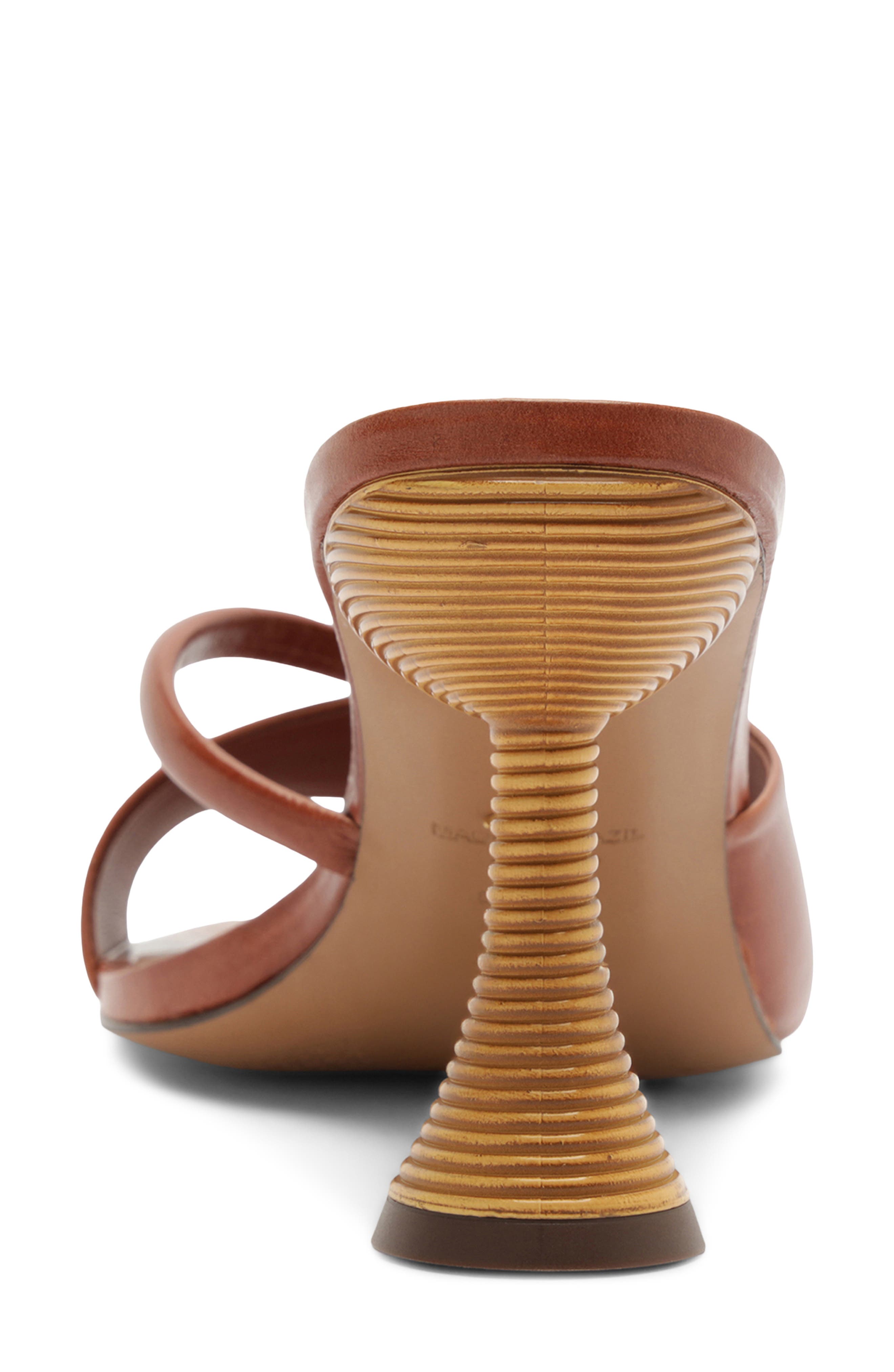 Arezzo Luca High Pointed Toe Slide Sandal, Alternate, color, Burnt Wood