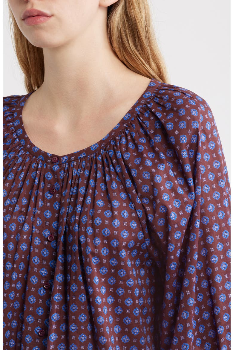 Jiana Print Organic Cotton Top, Alternate, color, MENORCA FOULARD
