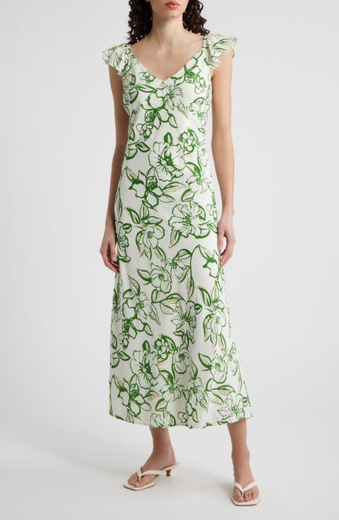 Petal Sketch Maxi Dress