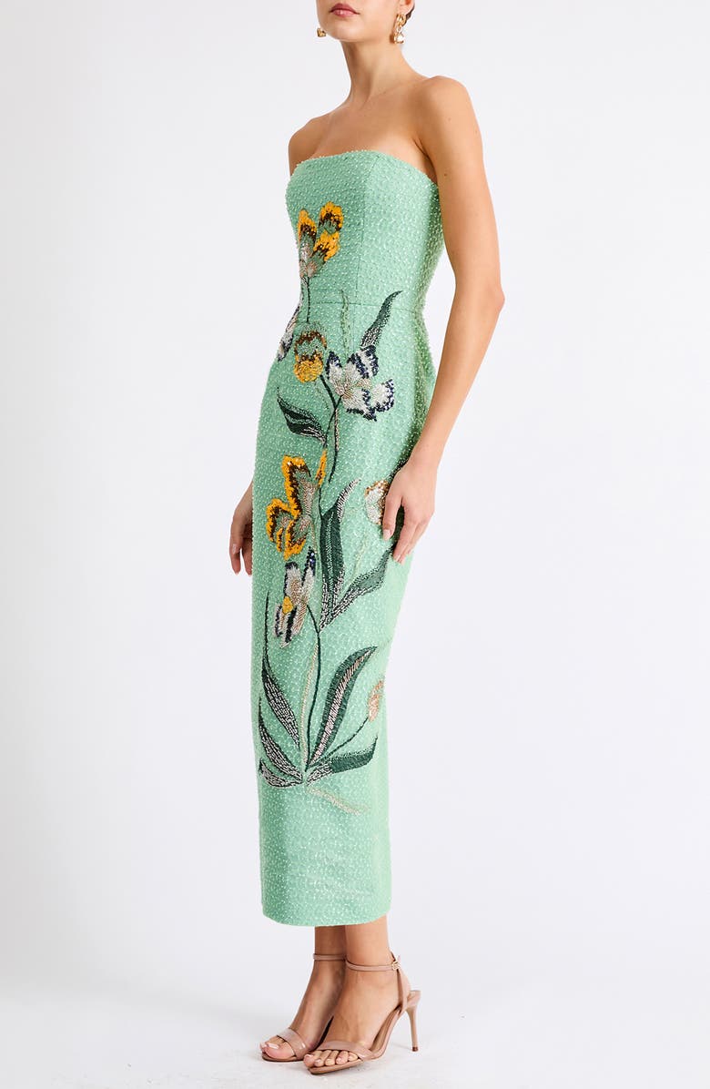 HELSI Sofia Beaded Strapless Sheath Maxi Dress, Alternate, color, Seafoam