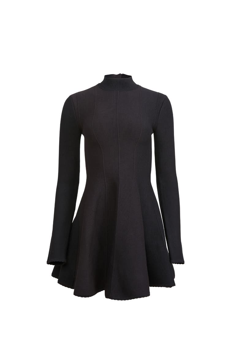 Knit Long Sleeve Corset Dress, Alternate, color, BLACK