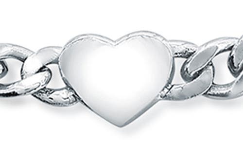 Simona Heart Cuban Chain Bracelet In Silver