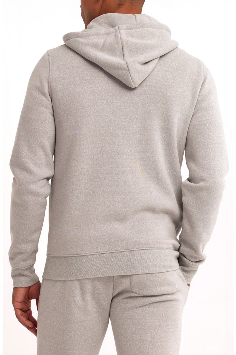 Trim Fit Heathered Fleece Zip Hoodie, Alternate, color, LIGHT HEATHER GREY