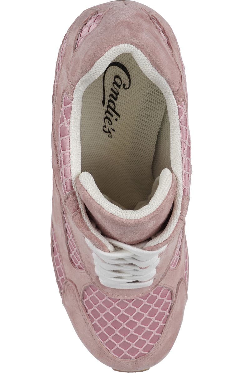 Candie's Lace-Up Platform Pump, Alternate, color, Pink Suede