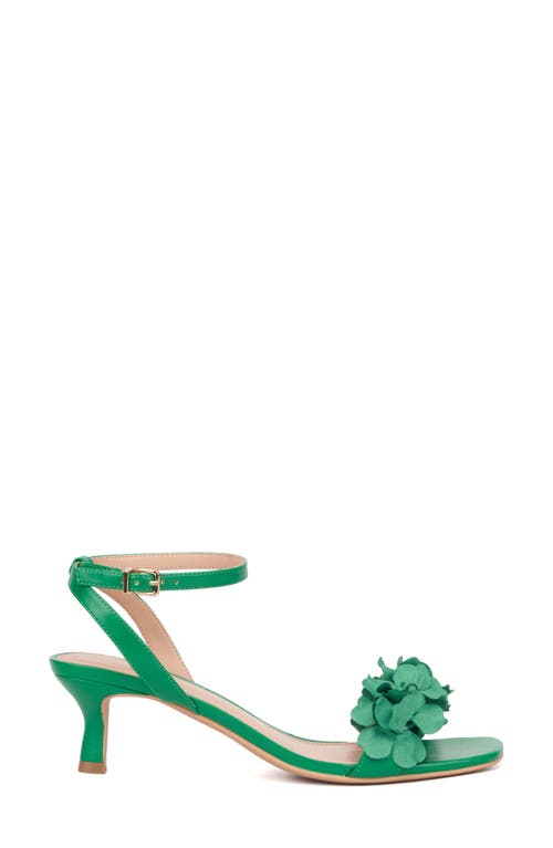 Shop New York And Company Gwendolyn Flower Strap Sandal In Green