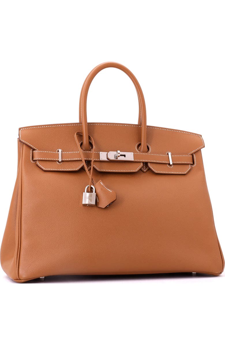 Pre-Owned Hermes Birkin Handbag Brown Epsom with Palladium Hardware 35, Alternate, color, Gold