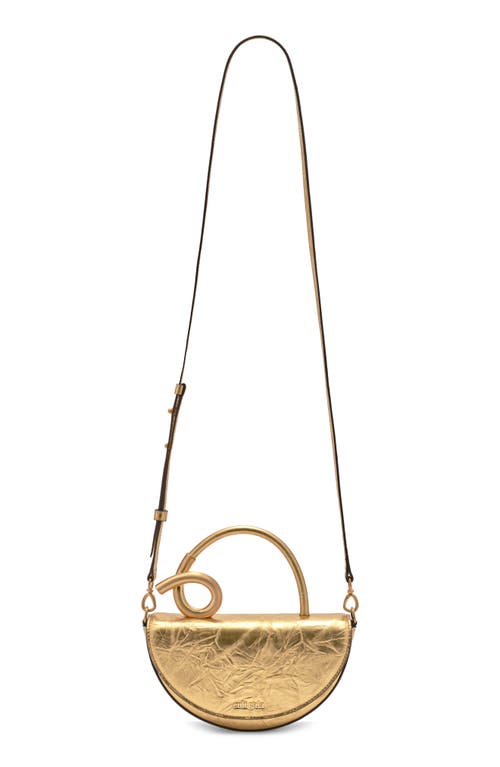 Cult Gaia Azariah Nano Sculptural Metallic Leather Crossbody Bag In Gold