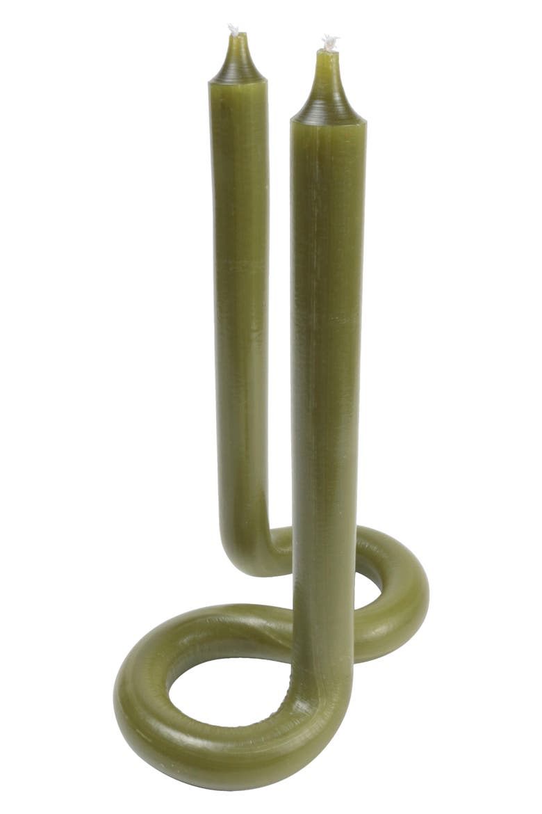 Candy Cane Twist Candle, Main, color, OLIVE GREEN