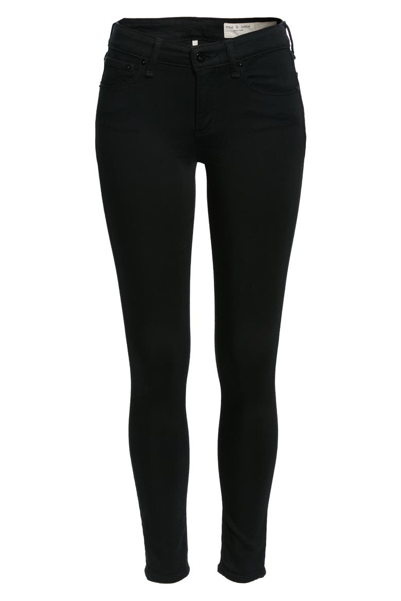 Cate Mid Rise Skinny Jeans, Alternate, color, BLACK