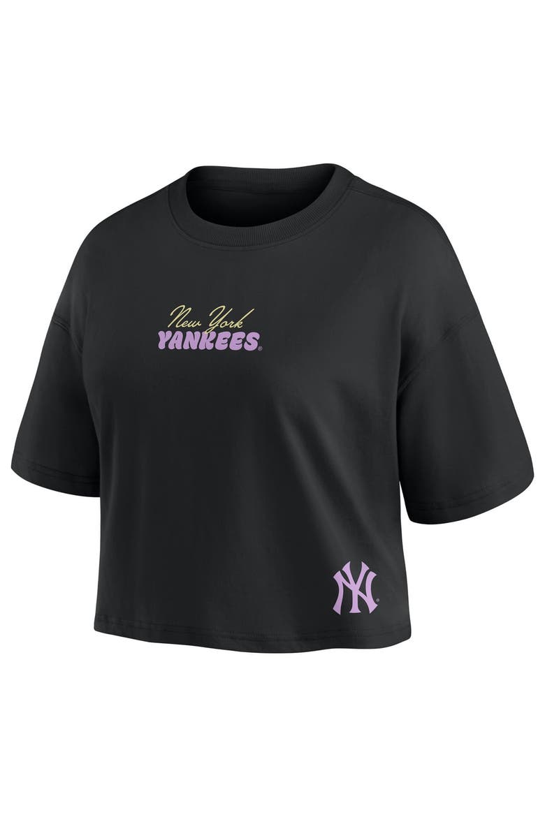 Women's Fanatics Aaron Judge Black New York Yankees Cropped Name & Number T-Shirt, Alternate, color, Black