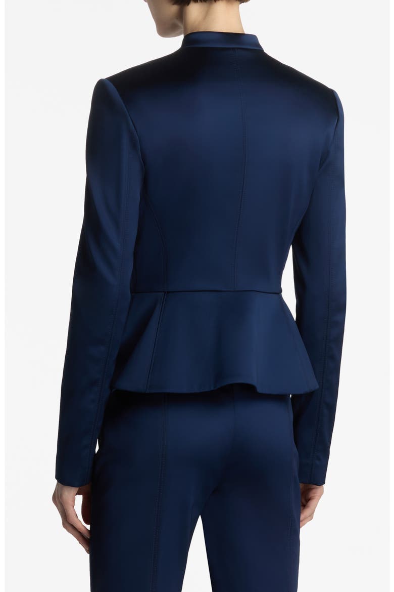 Stretch Satin Peplum Jacket, Alternate, color, ROYAL BLUE