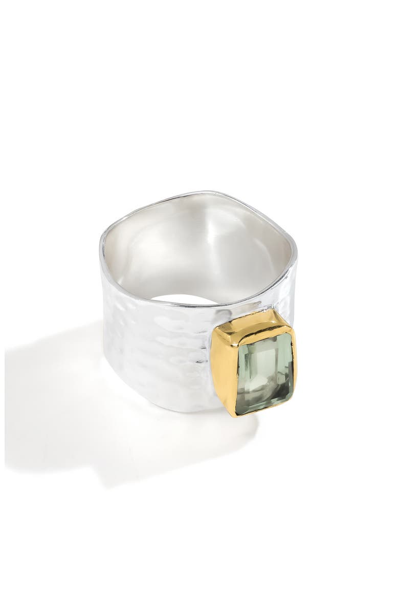 Amethyst Silver Plated Ring, Alternate, color, GREEN
